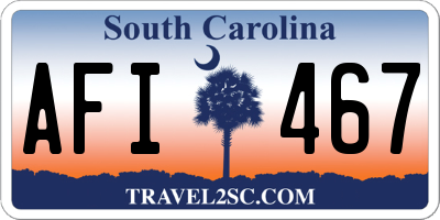 SC license plate AFI467