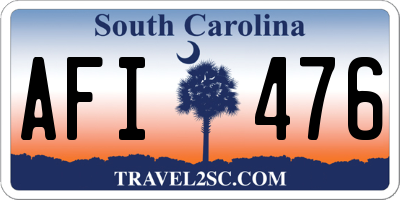 SC license plate AFI476