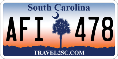 SC license plate AFI478