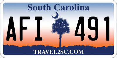 SC license plate AFI491