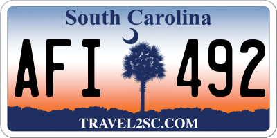 SC license plate AFI492