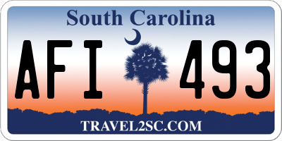 SC license plate AFI493