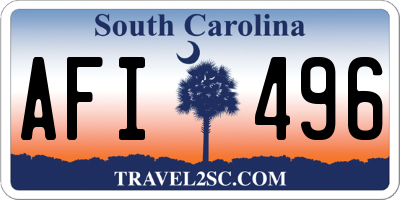 SC license plate AFI496