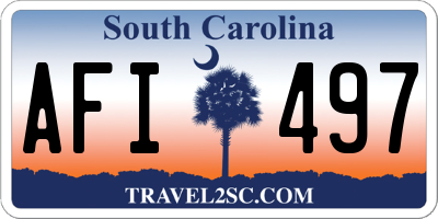 SC license plate AFI497