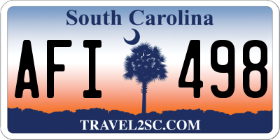 SC license plate AFI498