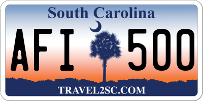 SC license plate AFI500