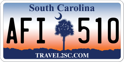 SC license plate AFI510
