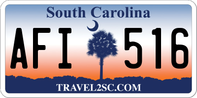SC license plate AFI516