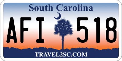 SC license plate AFI518