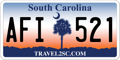 SC license plate AFI521