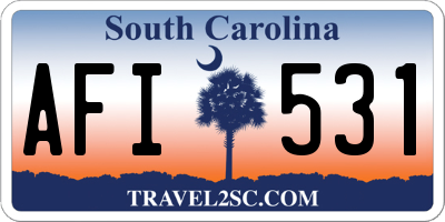 SC license plate AFI531