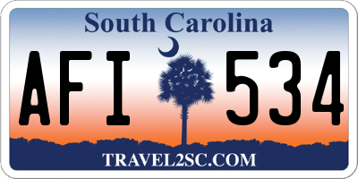 SC license plate AFI534