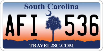 SC license plate AFI536