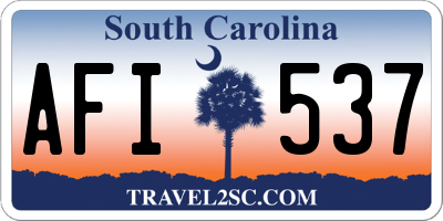 SC license plate AFI537