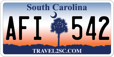 SC license plate AFI542