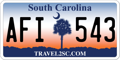 SC license plate AFI543