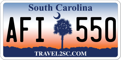 SC license plate AFI550