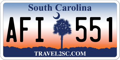 SC license plate AFI551