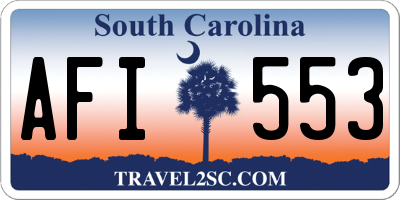 SC license plate AFI553