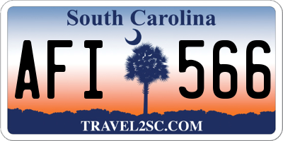 SC license plate AFI566