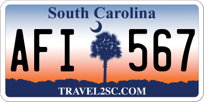 SC license plate AFI567