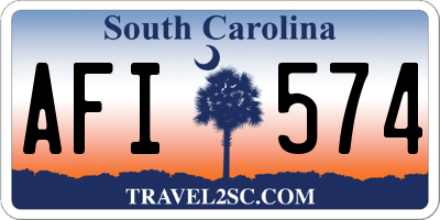 SC license plate AFI574