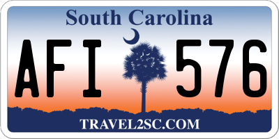 SC license plate AFI576