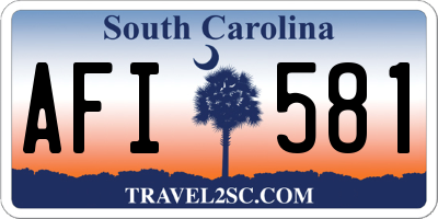 SC license plate AFI581
