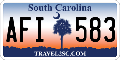 SC license plate AFI583