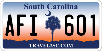 SC license plate AFI601