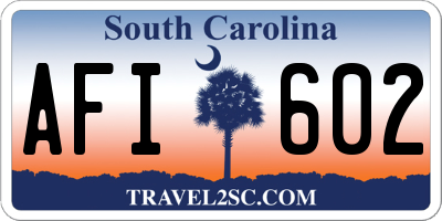 SC license plate AFI602