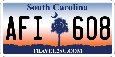 SC license plate AFI608