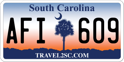 SC license plate AFI609