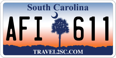 SC license plate AFI611