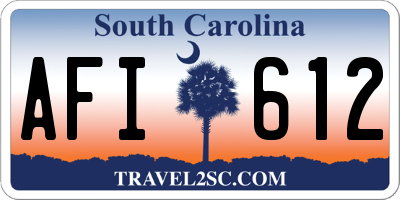 SC license plate AFI612