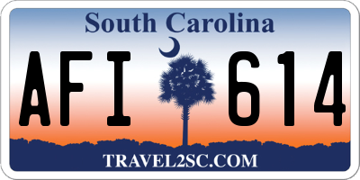 SC license plate AFI614