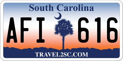 SC license plate AFI616