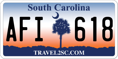 SC license plate AFI618