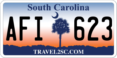 SC license plate AFI623