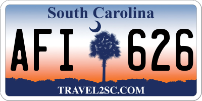 SC license plate AFI626