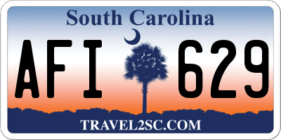 SC license plate AFI629