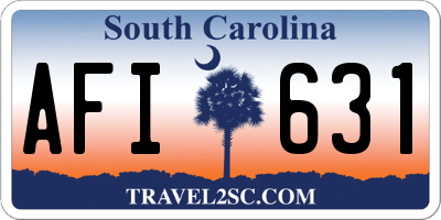 SC license plate AFI631
