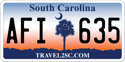 SC license plate AFI635