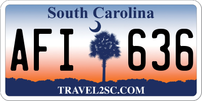 SC license plate AFI636