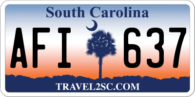 SC license plate AFI637