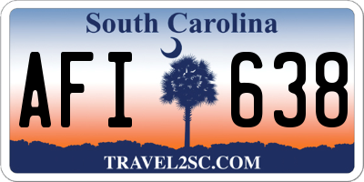 SC license plate AFI638