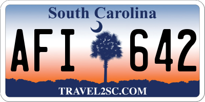 SC license plate AFI642