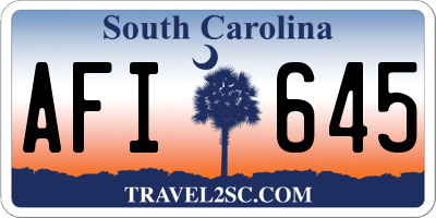 SC license plate AFI645