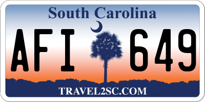 SC license plate AFI649