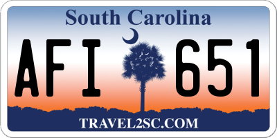 SC license plate AFI651